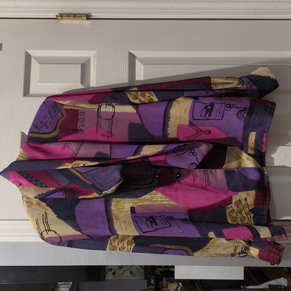 EUC Women's multi colored blouse, size 8